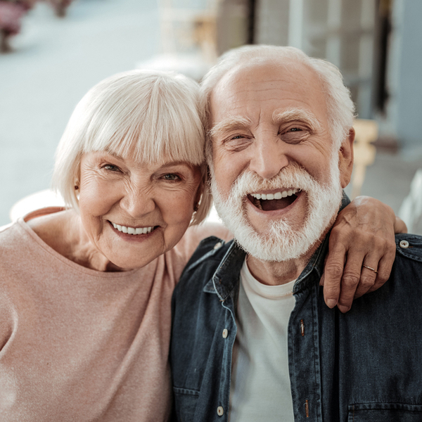 Elderly Couple Laughing and Smiling